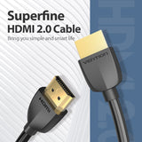 VENTION Portable HDMI Cable Black with Superfine HDMI 2.0 quality for simple and smart connections