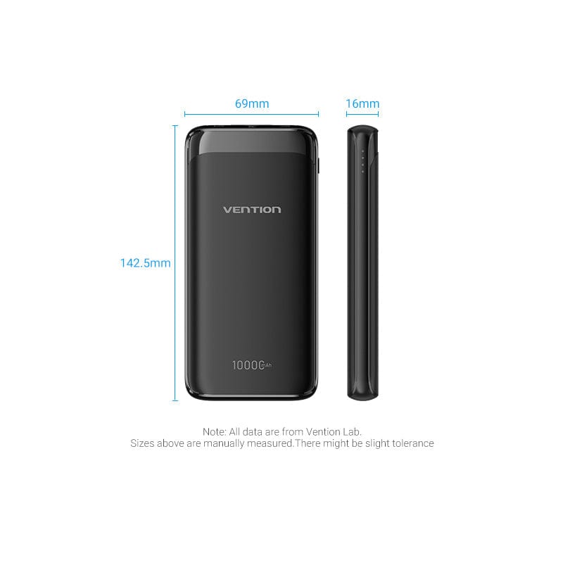 VENTION Power Bank 10000mAh(M/C-A/A)10W Black