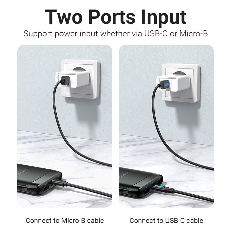 Power Bank 10000mAh(M/C-A/A)10W Black