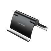 VENTION smartphone holder for desk in sleek black design, ideal for hands-free viewing.