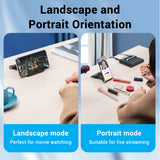 VENTION smartphone holder for desk, adjustable for landscape and portrait orientations, ideal for streaming and movie watching.