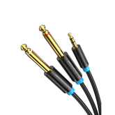 VENTION TRS 3.5mm to Dual 6.5mm Audio Cable with Gold-Plated Connectors for High-Quality Sound
