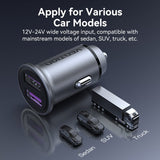 VENTION Two-Port USB A+A(30/30) Car Charger Grey Mini Style Aluminum Alloy Type