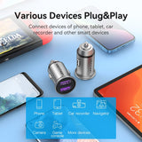 VENTION Two-Port USB A+A(30/30) Car Charger Grey Mini Style Aluminum Alloy Type