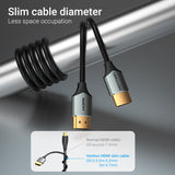Vention Ultra Thin Short HDMI Cable for TV with elbow design to reduce bending and optimize space