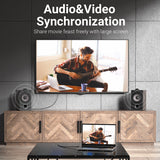 Ultra thin short HDMI cable for TV connecting a gaming console to an HDTV for immersive gameplay