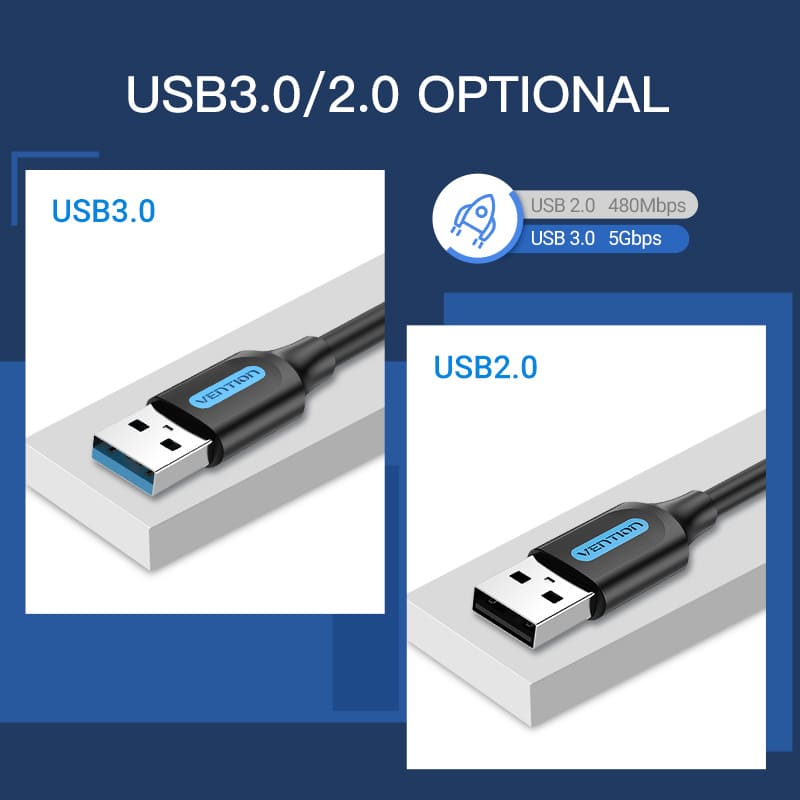 Vention USB 3.0 and USB 2.0 Cables for Fast Data Transfer and Connectivity Options