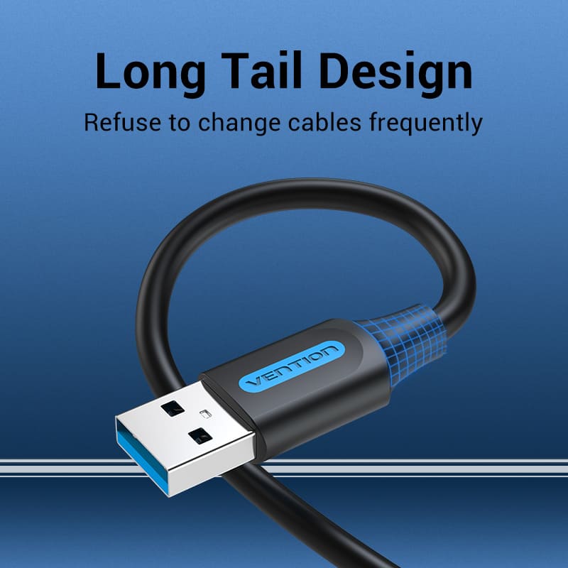 VENTION Long Tail USB Cable with Durable Design to Minimize Frequent Cable Changes