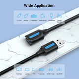 VENTION USB 3.0 extension cable for connecting devices like mouse, keyboard, and hard drive.