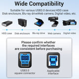 Vention USB 3.0 printer cable with wide compatibility for various USB 3.0 devices like HDDs and cameras