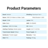 VENTION USB 3.0 A Male to A Male Cable in Black, 5Gbps for Fast Data Transmission