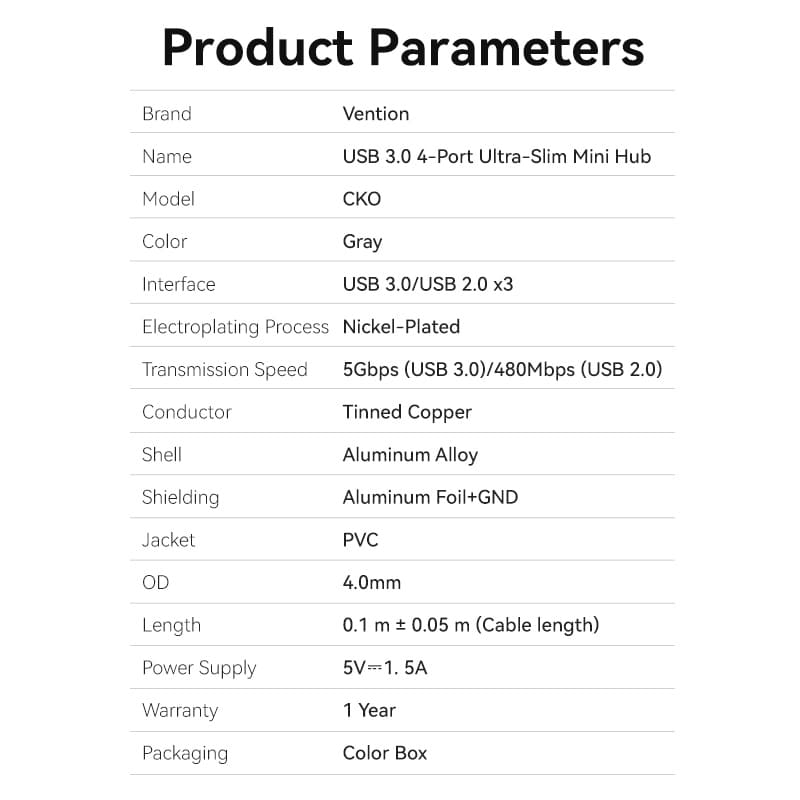 VENTION 4-in-1 USB 3.0 Mini Hub