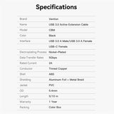 VENTION USB 3.0 Active Extension Cable 5Gbps SuperSpeed