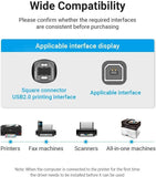 VENTION USB A printer cable compatible with various printers, fax machines, and scanners