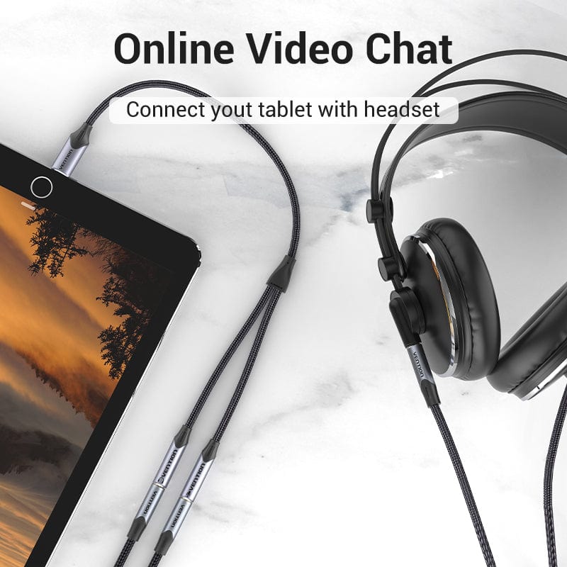 VENTION USB-C Male to Two 3.5mm Female Audio & Mic Jack Splitter Cable