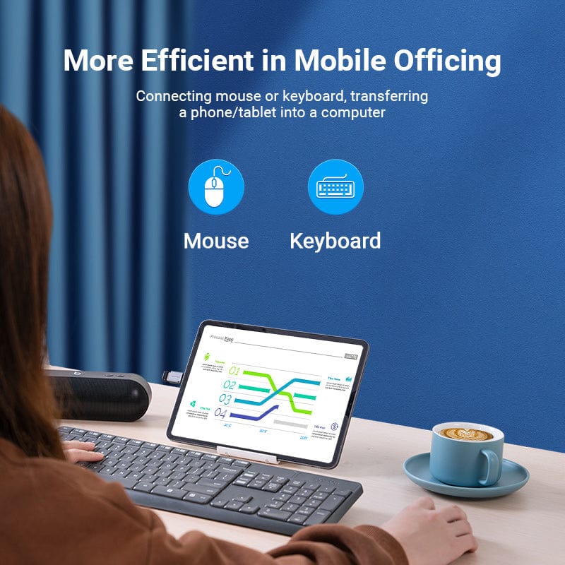 VENTION USB-C Male to USB 3.0 Female OTG Adapter Gray Aluminum Alloy Type