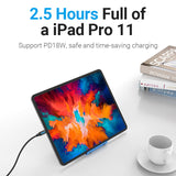 USB C to C cable 5A fast charging connecting to an iPad Pro 11 for quick charging