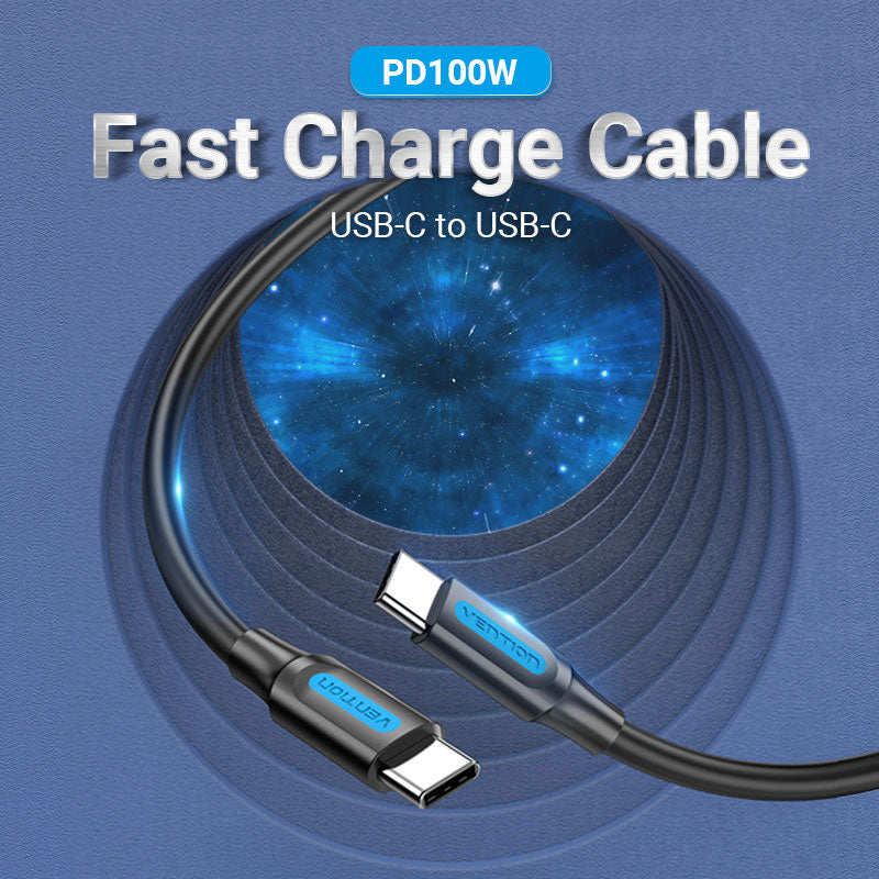 VENTION USB C to C cable 5A fast charging with durable design for efficient power transfer
