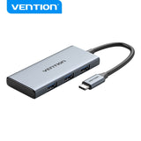 USB-C to HDMI/USB 3.0x3/SD/TF Docking Station Aluminum Alloy Type 0.15M Gray