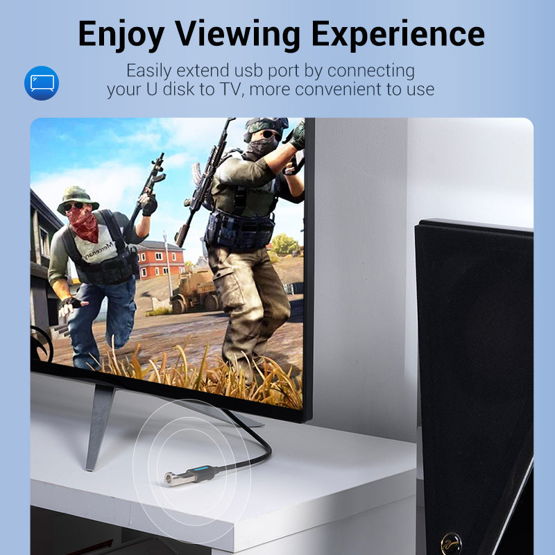 VENTION USB extension cable USB 2.0 connecting a USB device to a TV for easy viewing
