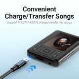 Vention USB Mini-B cable connecting MP3 player for charging and song transfer