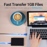 Vention USB Mini-B cable for fast data transfer up to 480Mbps, connecting laptop and device