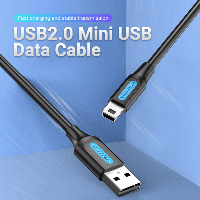 Vention USB Mini-B cable designed for fast charging and stable data transmission