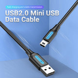 Vention USB Mini-B cable designed for fast charging and stable data transmission