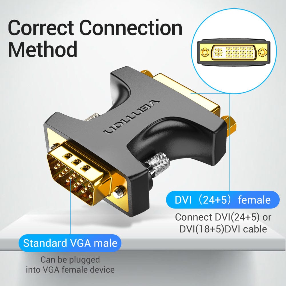 VENTION VGA Male to DVI Female Adapter Black