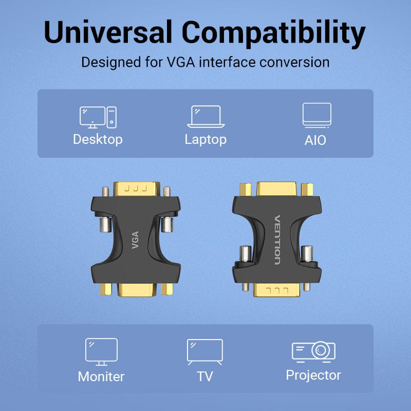 VENTION VGA Male to Female Adapter Black