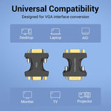 VENTION VGA Male to Female Adapter Black