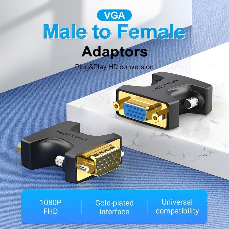VENTION VGA Male to Female Adapter Black