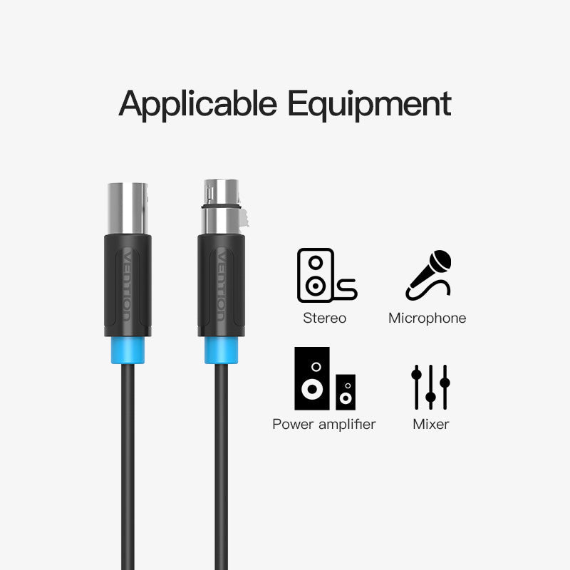 VENTION XLR audio extension cable for connecting microphones, mixers, and power amplifiers