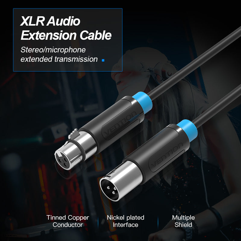 VENTION XLR audio extension cable for stereo and microphone extended transmission