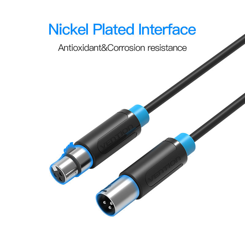 VENTION XLR audio extension cable with nickel plated interface for corrosion resistance