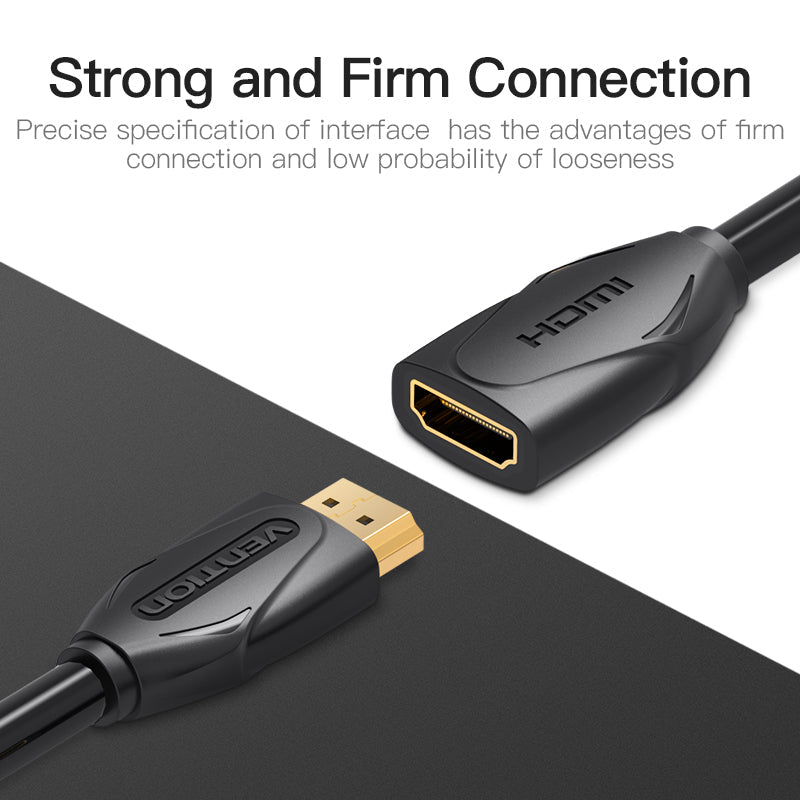 VENTION HDMI Extension Cable with 4K Support and Gold-Plated Connectors