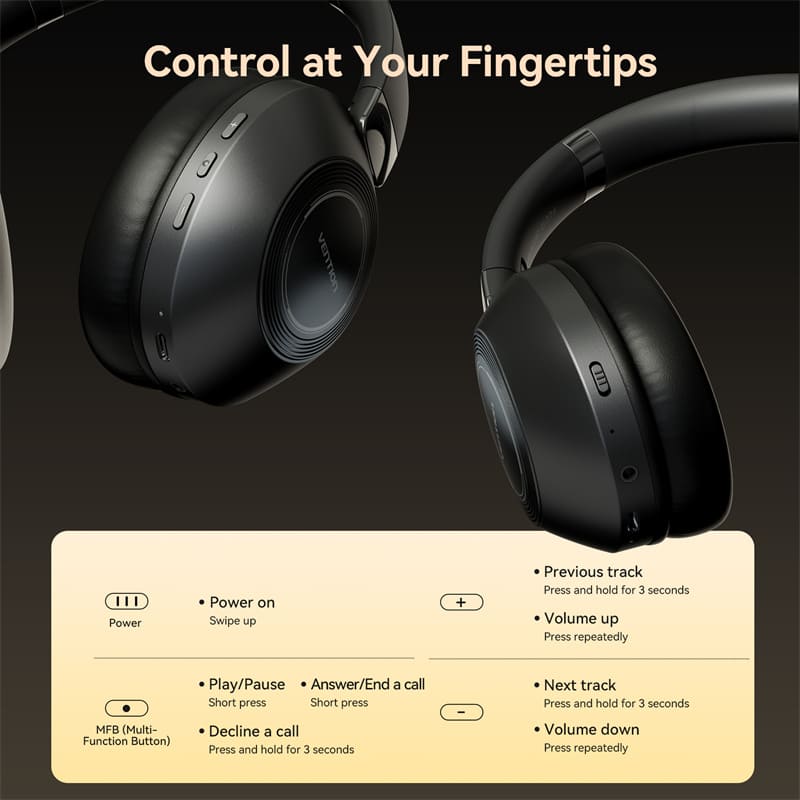 VENTION Wireless On-Ear Headphones SoundMate