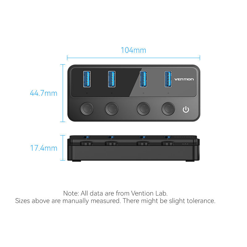 VENTION 5-in-1 USB 3.0 Hub with Individual Power Switches