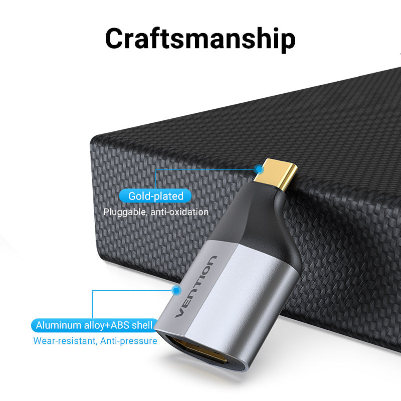 VENTION Type C Male to HDMI Female Adapter Grey Aluminum Alloy Type