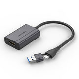 VENTION USB-C + USB-A to HDMI Adapter 0.15M Gray Aluminium Alloy Type
