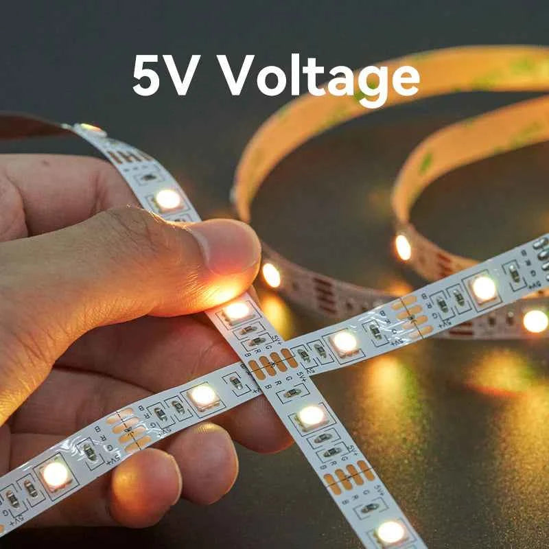 VENTION RGB FPC LED Strip Lights with IR Remote and USB 5V Power Supply 5M White Reel