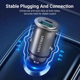 VENTION 25W Dual USB Car Charger (PD3.0+QC3.0) Gray Mini Style Aluminium Alloy Type