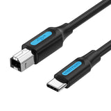 VENTION USB 2.0 C Male to B Male 2A Cable Black