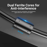 VENTION VGA(3+6) Male to Male Cable with ferrite cores Black