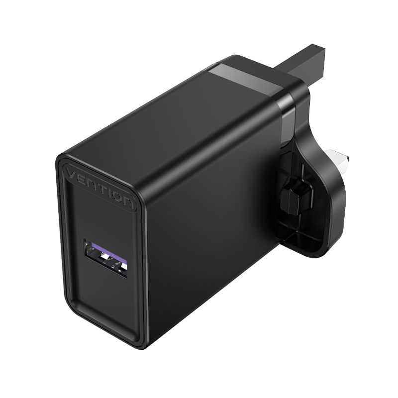 VENTION 1-port USB Wall Charger(22.5W) UK-Plug Black