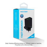 VENTION Two-Port  USB(A+A) Wall Charger (18W/18W) UK-Plug Black