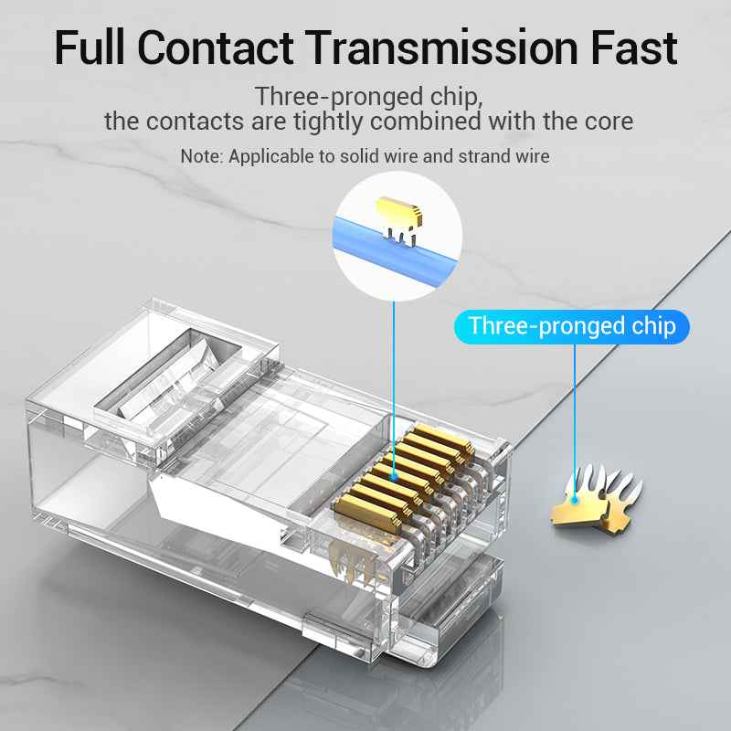 VENTION Cat.6A UTP RJ45 Modular Plug Transparent