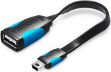 vention Flat USB2.0 A Female to Mini 5 Pin Male OTG Cable