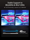Premium HDMI 8K cable for gaming with support for 8K at 60Hz and 4K at 120Hz and 48Gbps speed