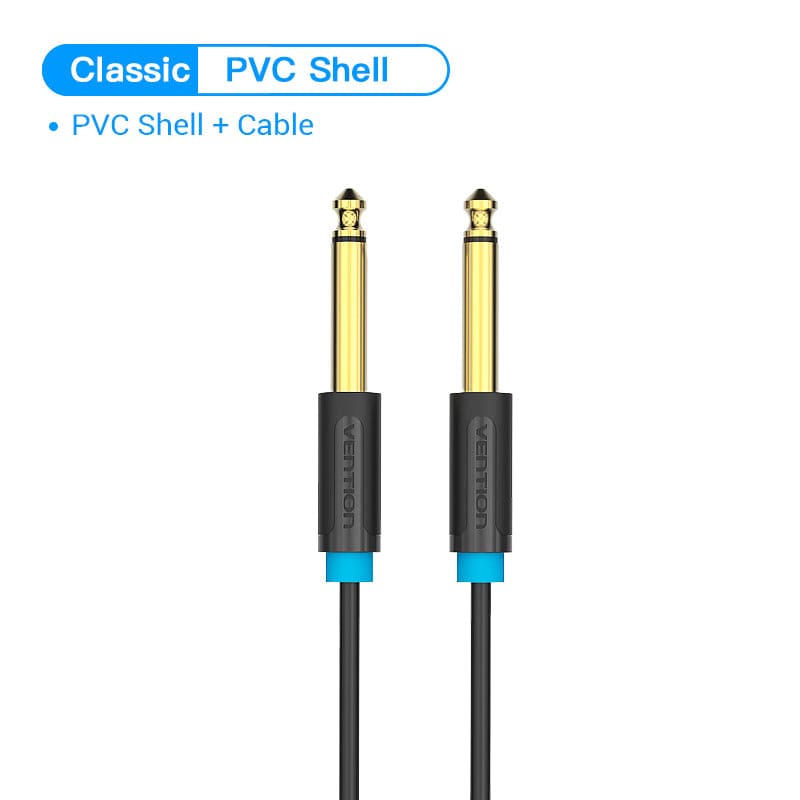 VENTION 6.5 mm AUX guitar cable with PVC shell for durable audio connections